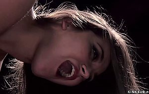 Gimp slave in latex fucked in threesome