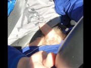Cumshot in car while driving home