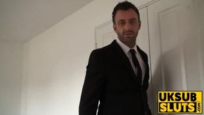 UKSubSluts com - Dark-haired MILF receives intense creampie session