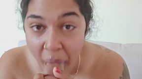 Asian BBW Gagging & Spitting Through Rough Blowjob