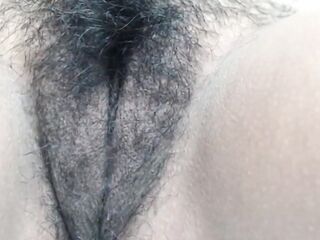 hairy Mexican shows pussy up close