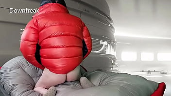 Overfilled Mountain Hardwear Down Jacket Gets covered In Cum After Fetish BioScience Experiment !!!