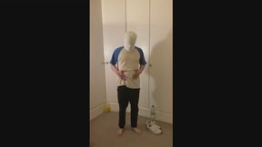 Sweaty Strip after Workout - White Mask - Young Athletic Guy