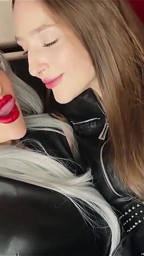 Leather, Latex and Glove Fetish, Lesbian Sex, Peeing in Glasses