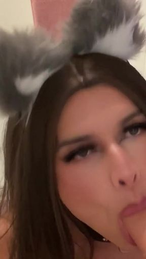 Cosplay cute little tranny cocksucker slut   Clip 1