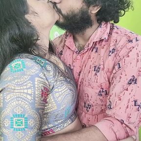 Vaishnavy hot saree navel hole lick and suck by Sharun Raj, Navel lick romance in saree with hot boobs press and lip lock