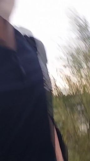 This Asian Gay Twink Has Something Shoved up His Ass and Sticking Out of His Butt as He Walks in Front of Everyone