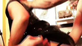 Three sultry sluts dressed in lingerie pound each other's asses.