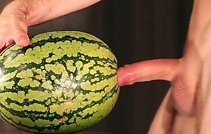 water melon cum - fucking a melon and cumming