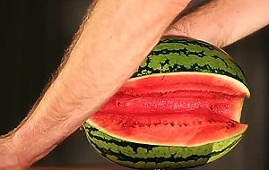 water melon cum - fucking a melon and cumming