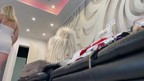 Super Hot All Natural Big Tits Big Ass Blonde Does a Try on Haul for Short Skirt Miniskirts