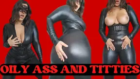 Big Boob Teacher in leather suit wants you to cum all over her body