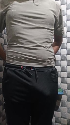 Desi boy masturbation with too much long big dick with veins , fucking too much spit on dick