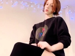 Redhead Teen In Stockings Webcam Toying