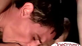 Skinny dude with his gay friend sucking his cock and cum