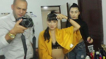 Behind the scenes. SABRINA MILLER, YESSICA BUNNY, GEMMA LEONE + pissing. LTP088