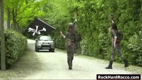 Two army teens suck n rammed by one cock