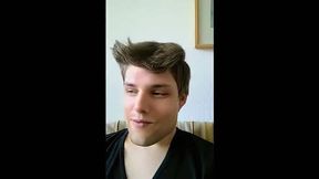 Cucumber anal play and masturbation with a twink.