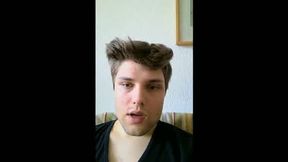 Cucumber anal play and masturbation with a twink.