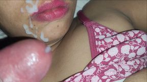 hot bhabhi ki full face per maal nikal diya cum in full face Big Cumshot on Face