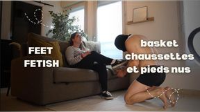 feet fetish basket socks and barefoot