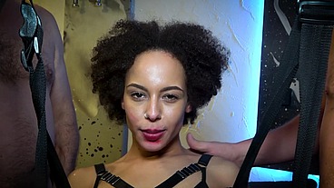 Lia-Amalia in COCK PARADISE - CREAMPIE GangBang with Skinny Ebony Girl