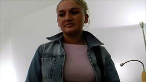 Good looking German blonde gets smashed by two cocks
