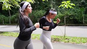 Latina Cutie Gets Intense Outdoor Training From Her Coach