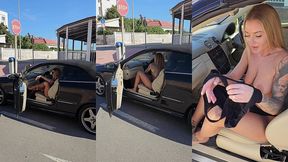 total exhib je me deshabille entierement nue dans la voiture portiere ...