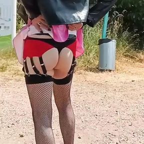 French sissy Sophie does the roadside whore