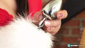 Fox tail fetish: Seasoned ex woman teases with her big boobs and tail