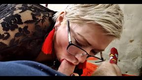 Tormenting My Mature Bitch Wife with Nipple Clamps! My Slutty Cocksucker on Top of Bliss!