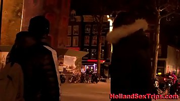 Dark haired prostitute from Amsterdam is sucking dick and getting ready to fuck a new client