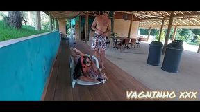 anal oil massage and surprise anal creampie outdoor