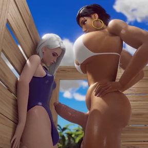 Overwatch 2 futa phara fucks futa ashe 3D animation