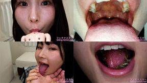 Kana Yura - Showing inside cute girl&#039;s mouth, chewing gummy candys, sucking fingers, licking and sucking human doll, and chewing dried sardines - MOV 1080p