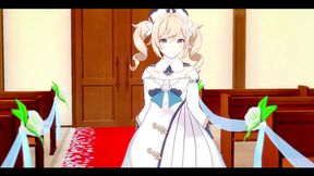 Genshin Impact Hentai - Barbara X Venti Sex in a Church - Japanese Asian Manga Anime Game Porn