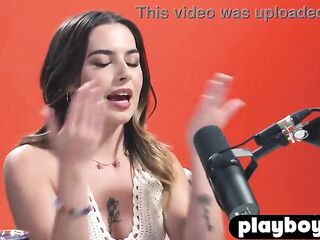 Hot honey talked about her sex and enjoyed hawt masturbation after interview