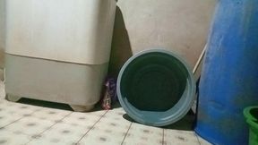 When in the bathroom you are alone and playing with soap