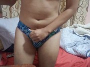 Jerk off and cum in Arena swim briefs