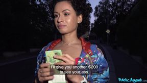 Russian beauty with bold allure mesmerizes in a daring public encounter