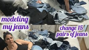 to try on all my jeans