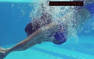 Lina Mercury Russian big tits pornstar enjoys swimming pool