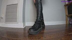 Miss Arieal Von Destroys the Orange Alien in Her Black Knee High Boots