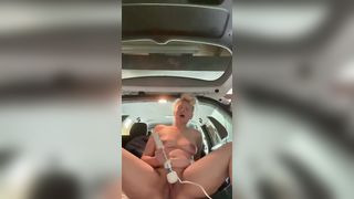 Pregnant Hot Jizzes inside her Vehicle Garage