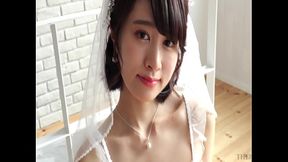 Very naughty wedding dress and see-through underhair is irresistible!