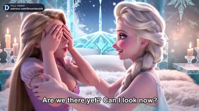 Elsa Slides Naked Body Over Frozen Rapunzel For Lesbian Anal Fingering Cartoon