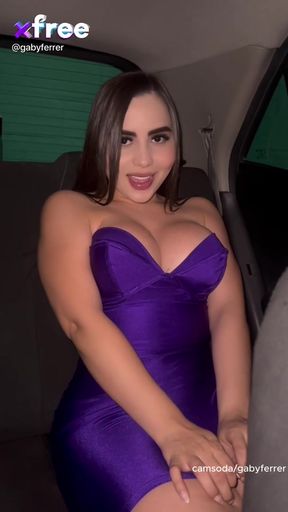 Purple dress, car