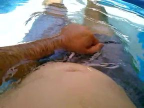 A nice jerk in my adidas swimming shorts in the pool