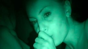 Aesthetic nighttime porn video with a dick-sucking brunette Nicky